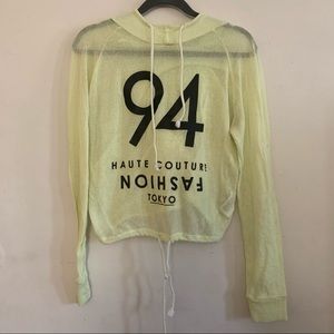 H&M Light Green Mesh Hoodie